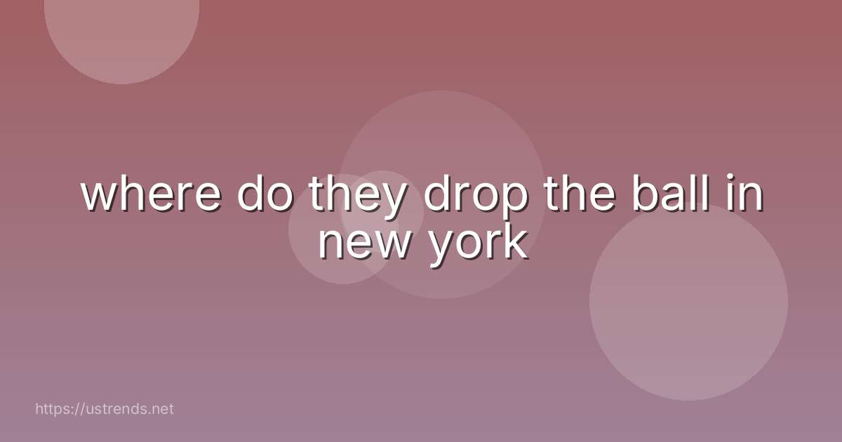 where do they drop the ball in new york