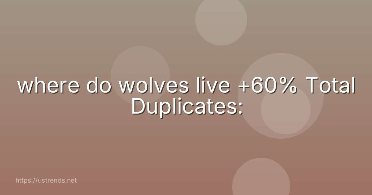 where do wolves live +60% Total Duplicates: