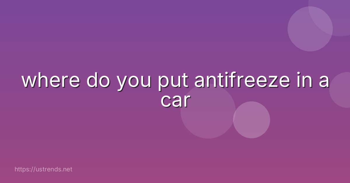 where do you put antifreeze in a car