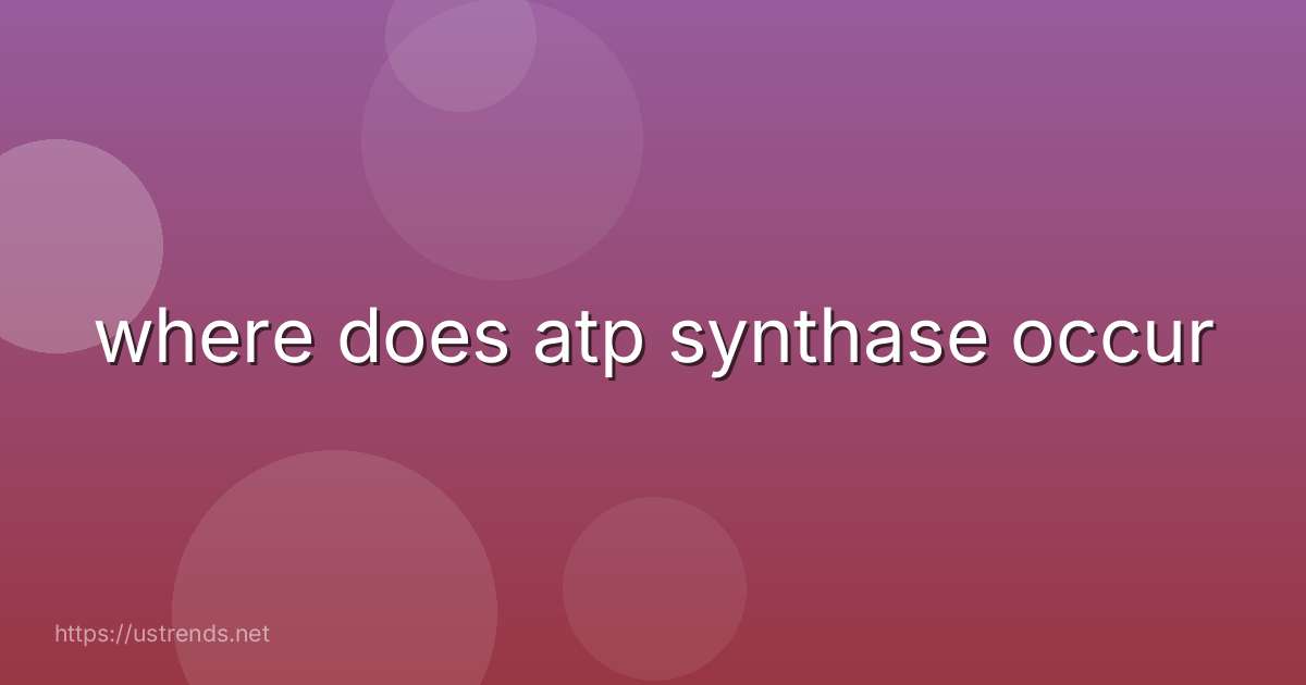 where does atp synthase occur