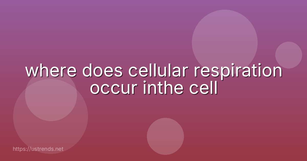 where does cellular respiration occur inthe cell