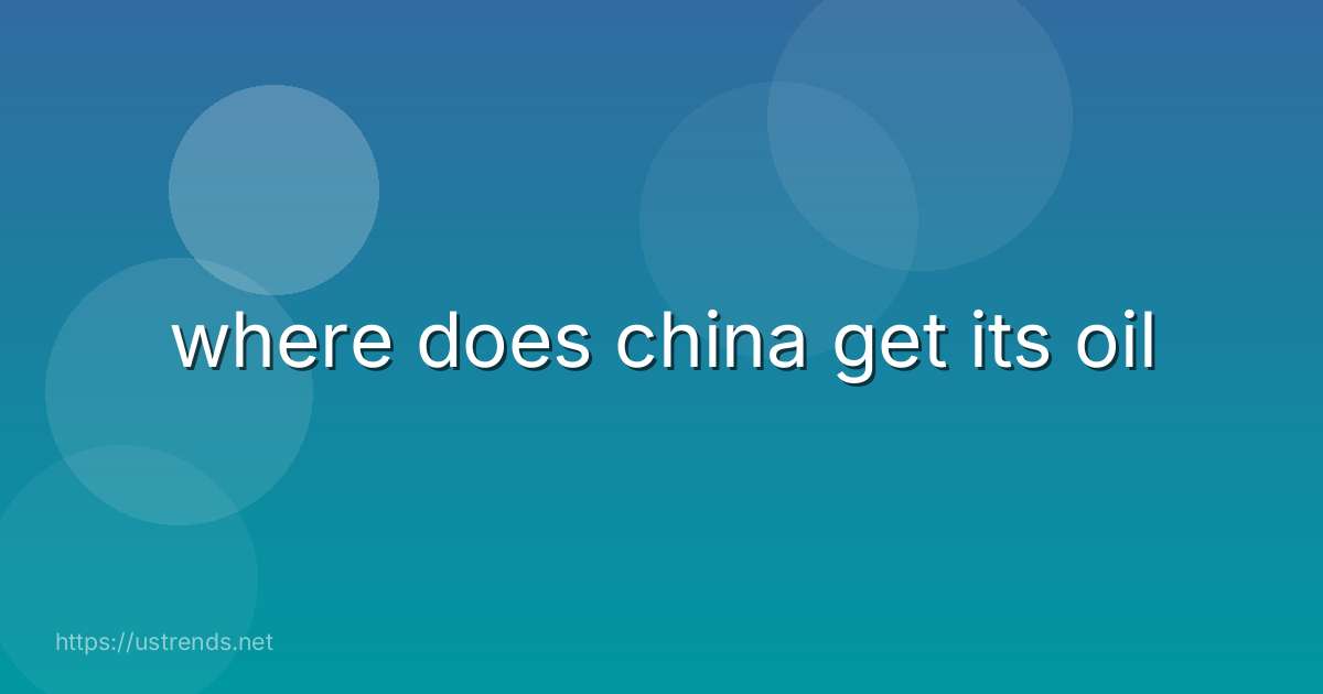 where does china get its oil