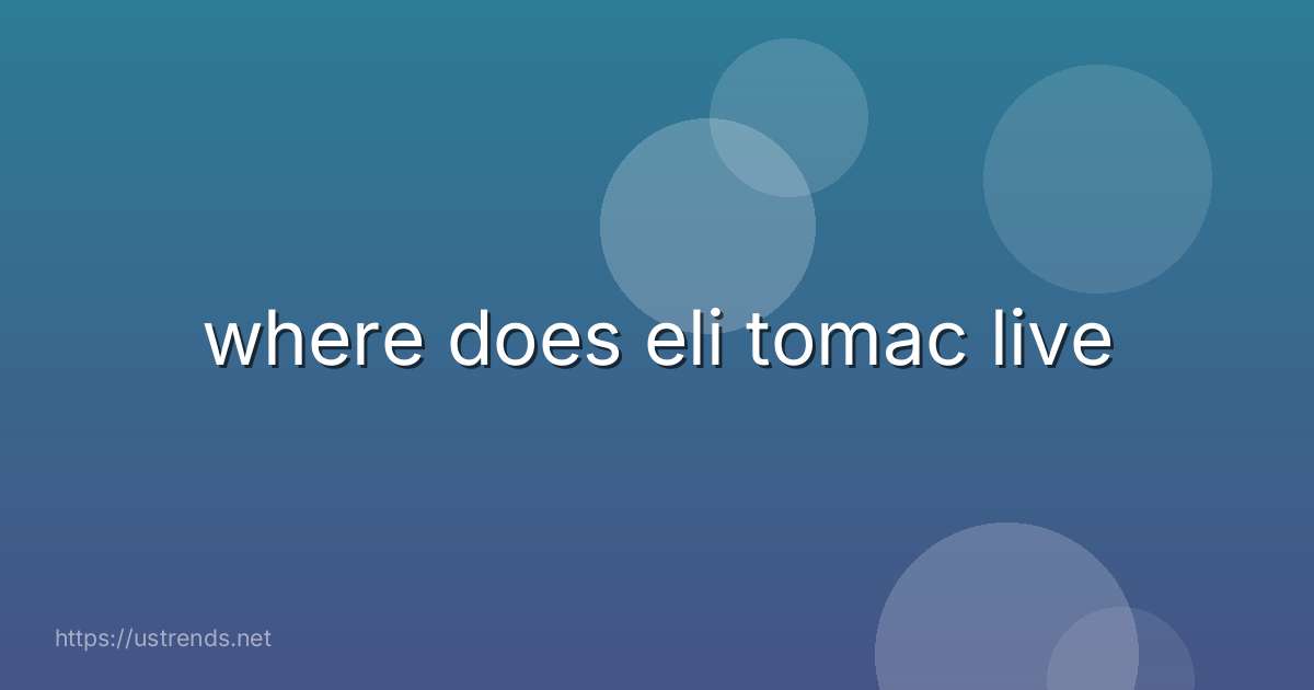 where does eli tomac live