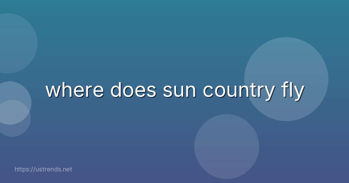 where does sun country fly