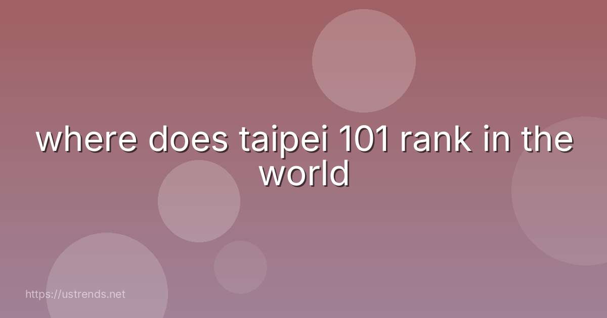 where does taipei 101 rank in the world