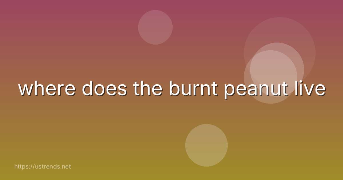 where does the burnt peanut live