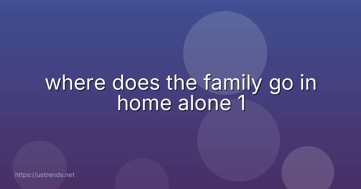 where does the family go in home alone 1