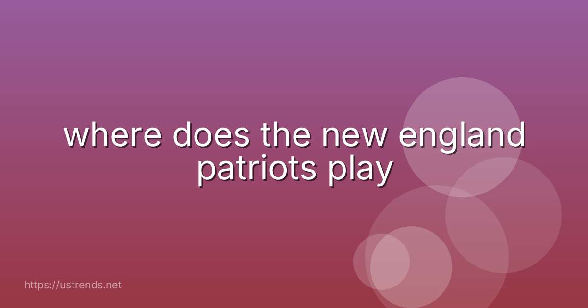 where does the new england patriots play
