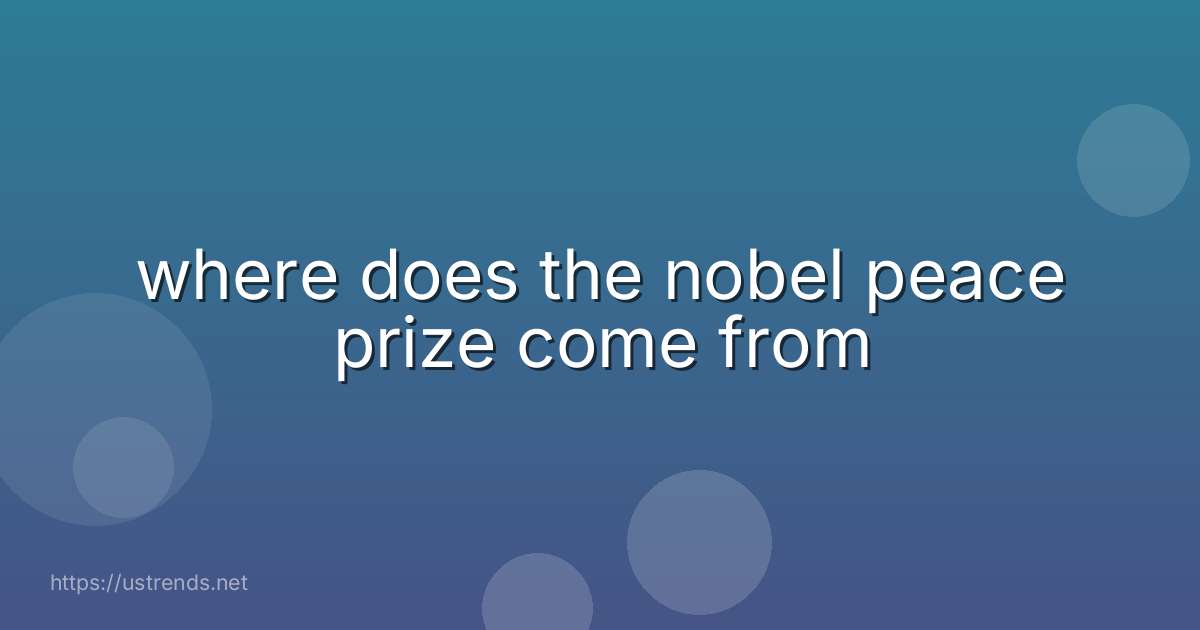 where does the nobel peace prize come from