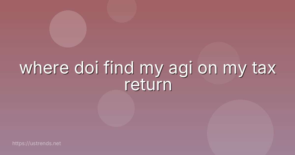 where doi find my agi on my tax return