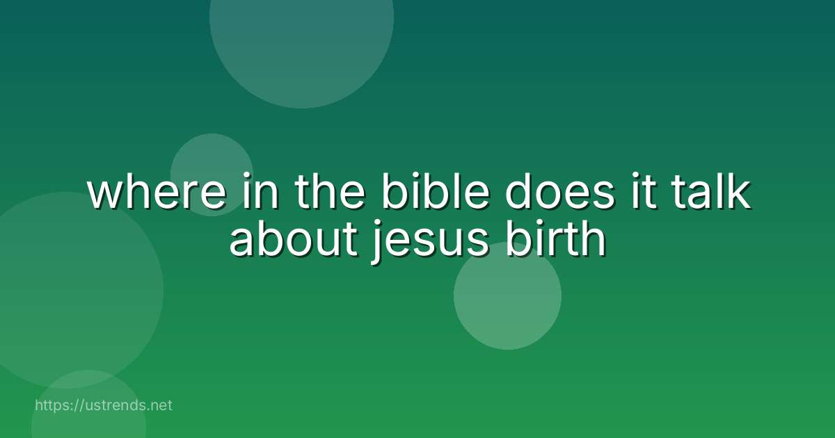 where in the bible does it talk about jesus birth