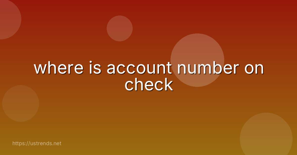 where is account number on check
