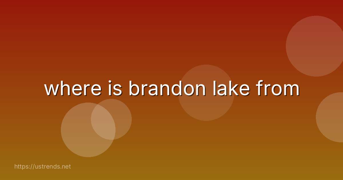 where is brandon lake from