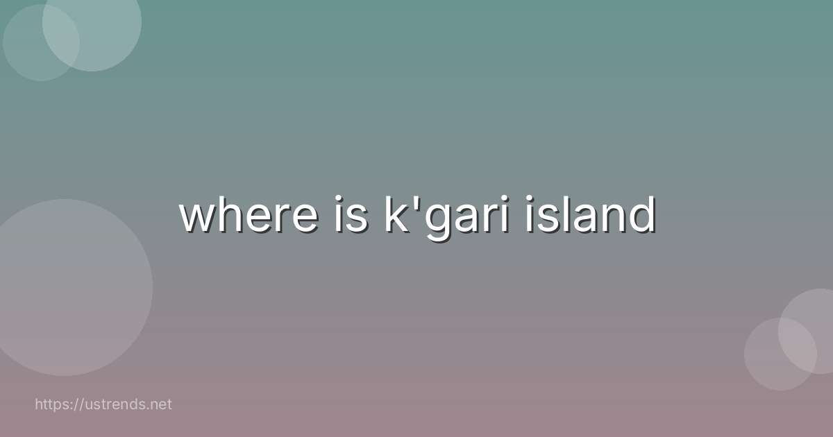 where is k'gari island