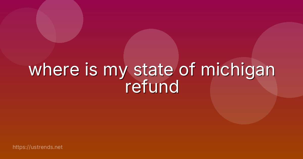 where is my state of michigan refund