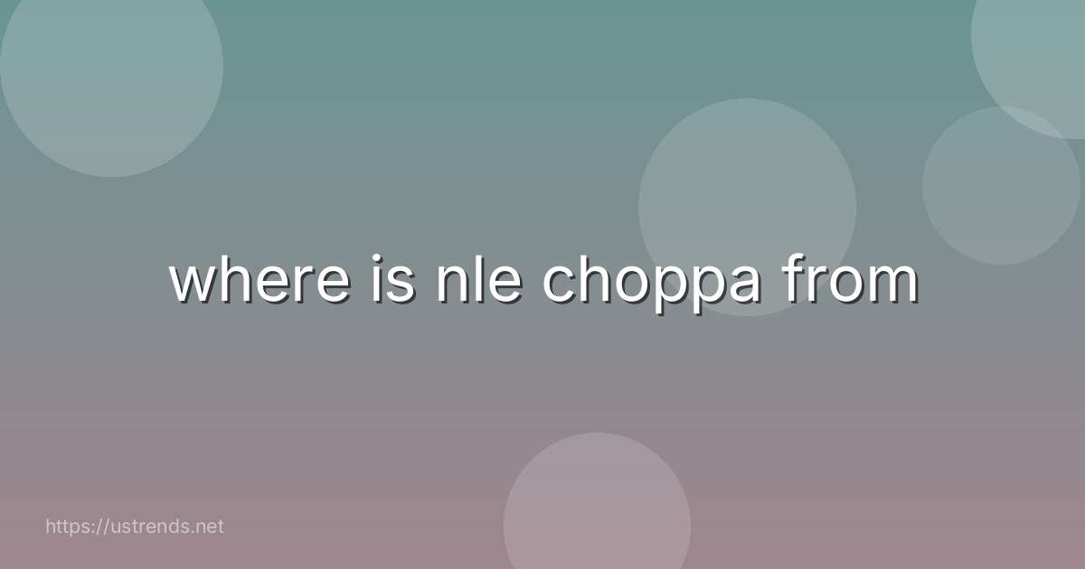 where is nle choppa from