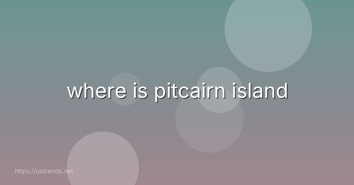 where is pitcairn island