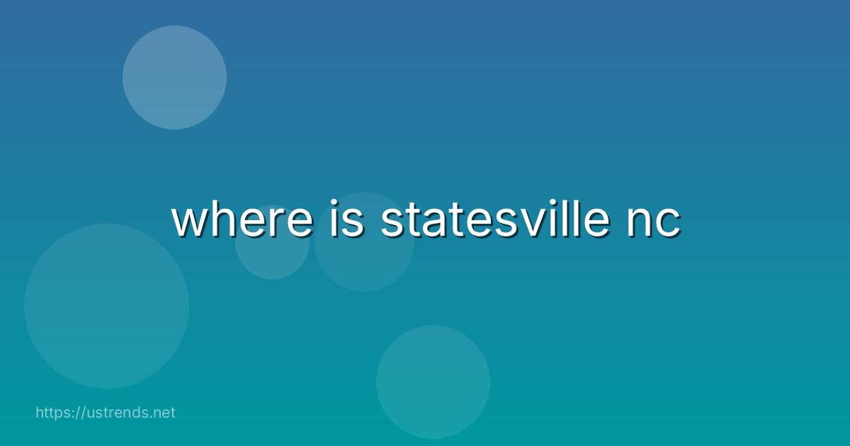 where is statesville nc