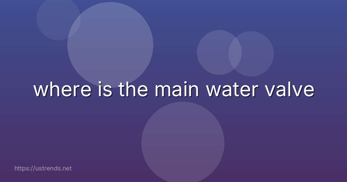 where is the main water valve