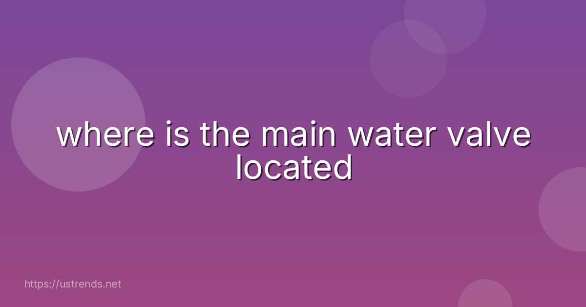 where is the main water valve located
