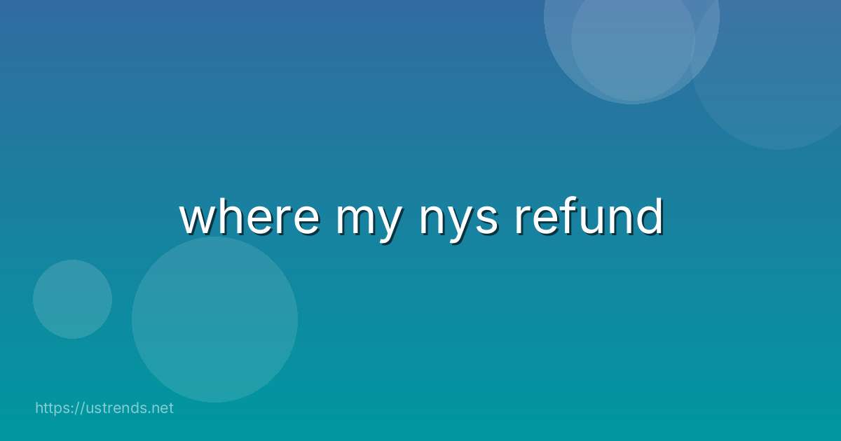 where my nys refund