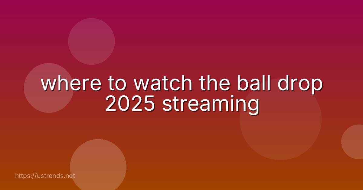 where to watch the ball drop 2025 streaming