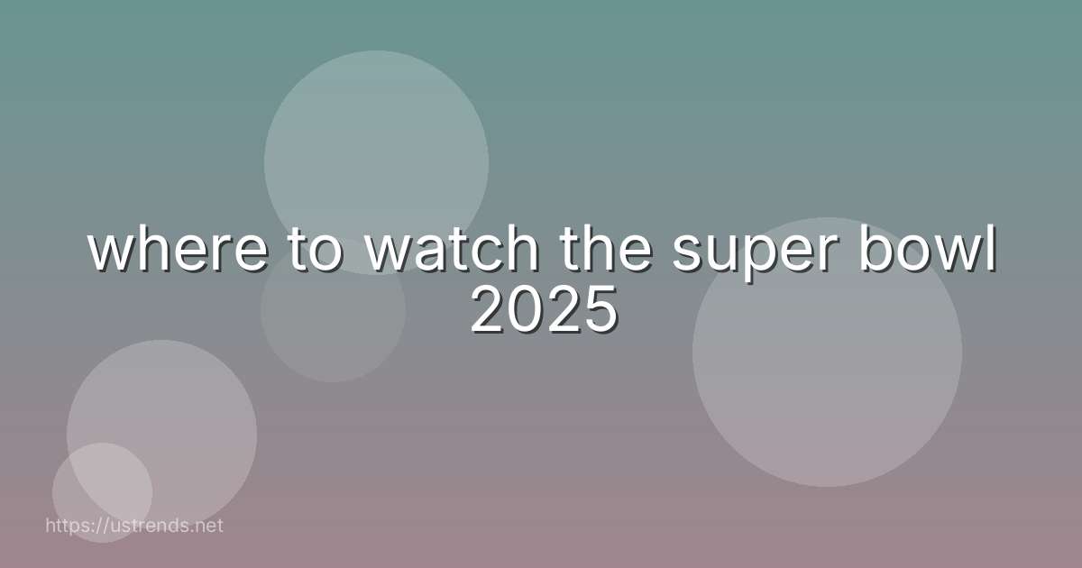 where to watch the super bowl 2025