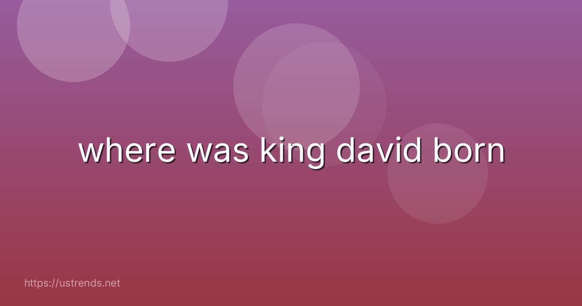 where was king david born