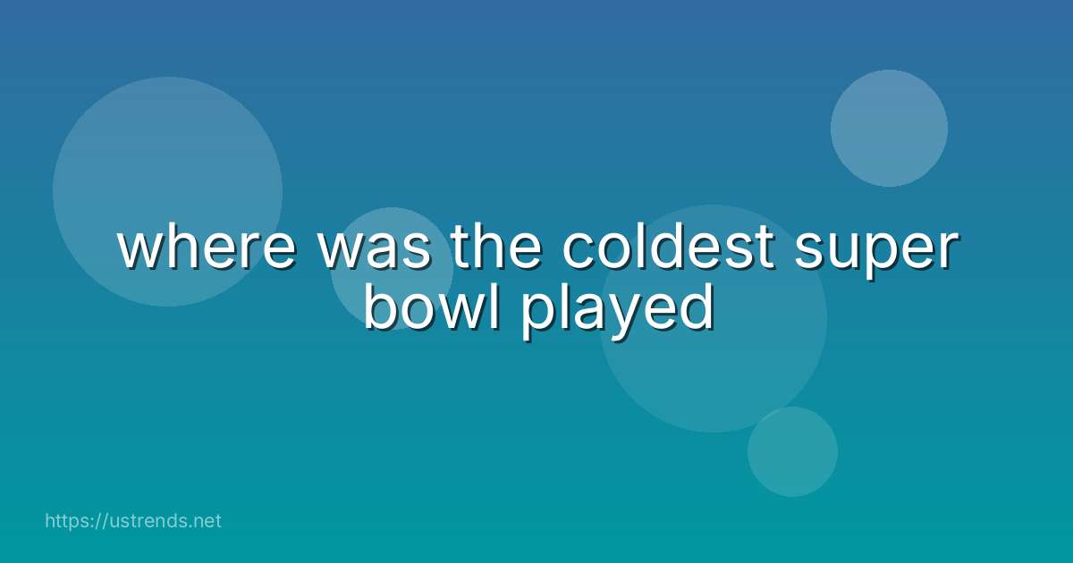 where was the coldest super bowl played