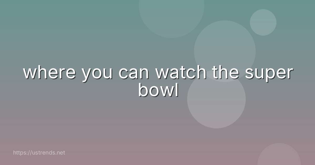 where you can watch the super bowl
