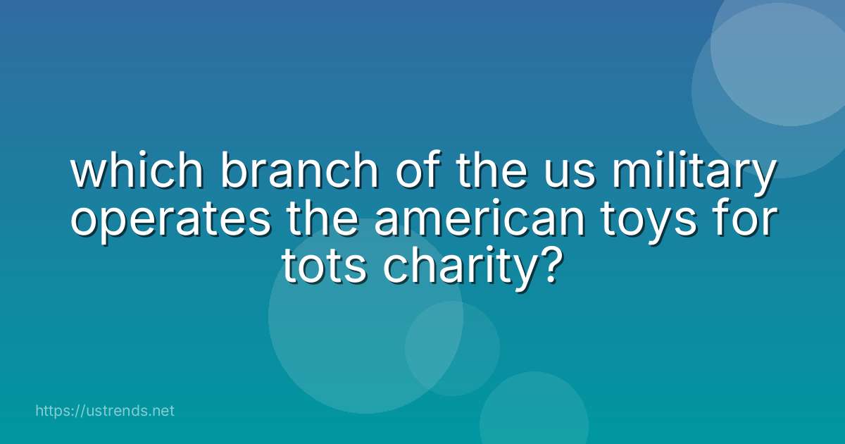 which branch of the us military operates the american toys for tots charity?