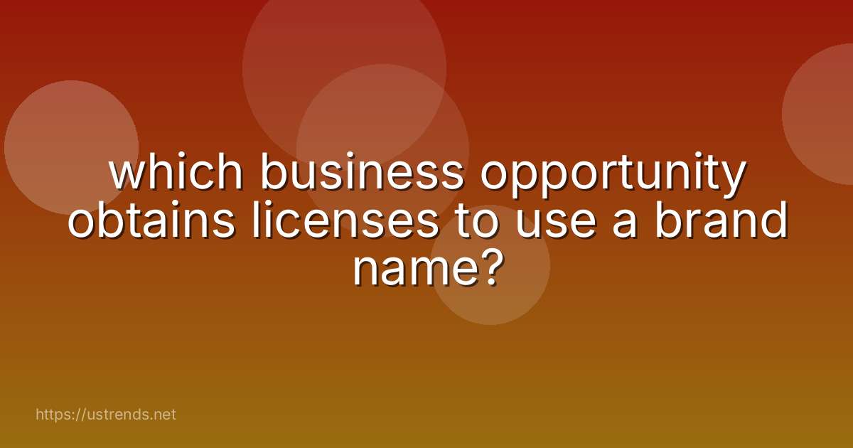 which business opportunity obtains licenses to use a brand name?