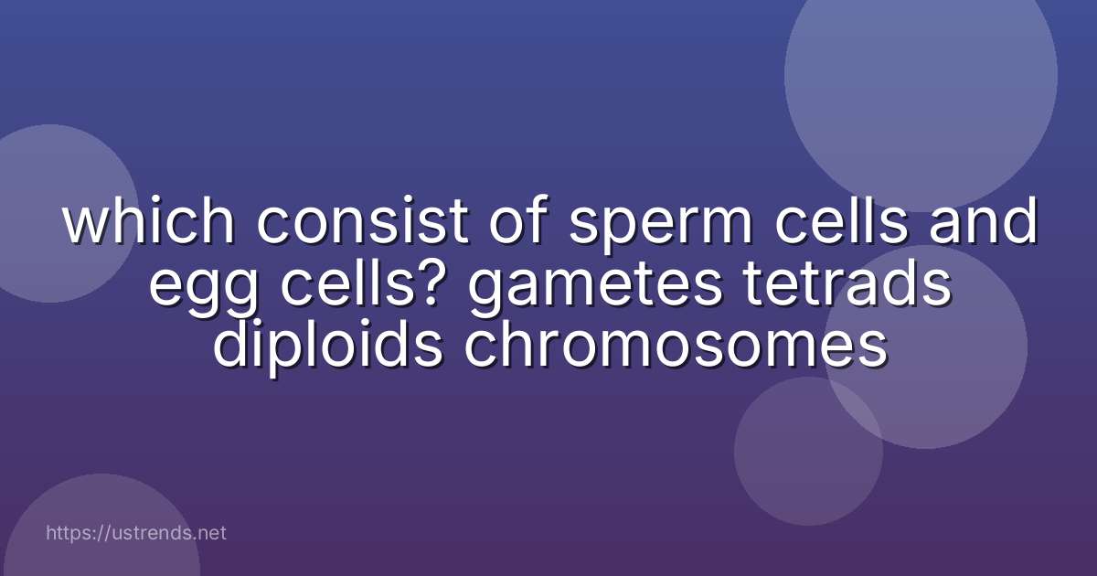 which consist of sperm cells and egg cells? gametes tetrads diploids chromosomes