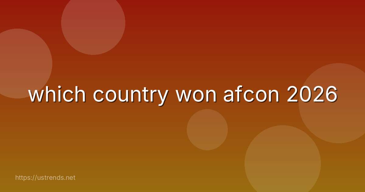 which country won afcon 2026