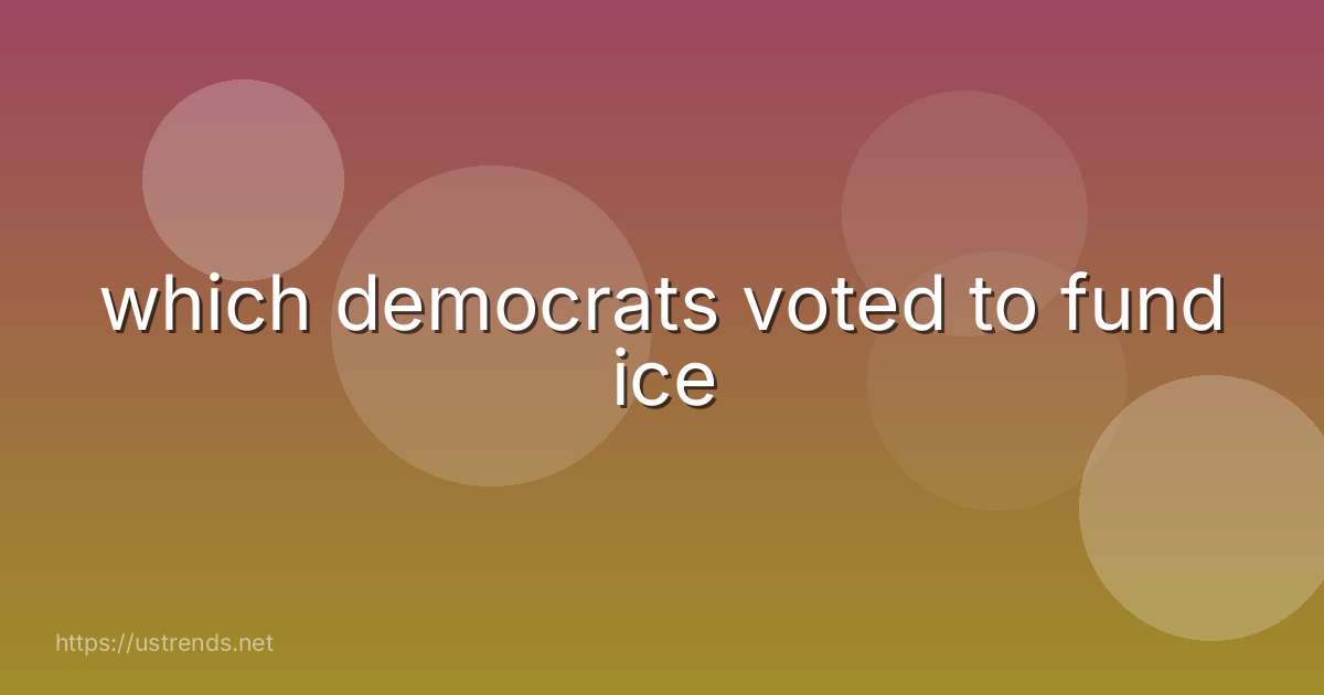 which democrats voted to fund ice