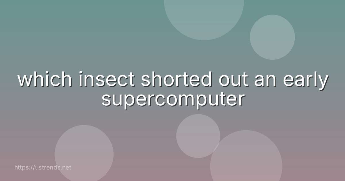 which insect shorted out an early supercomputer