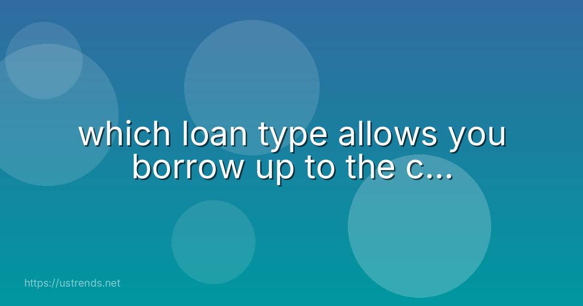 which loan type allows you borrow up to the c...