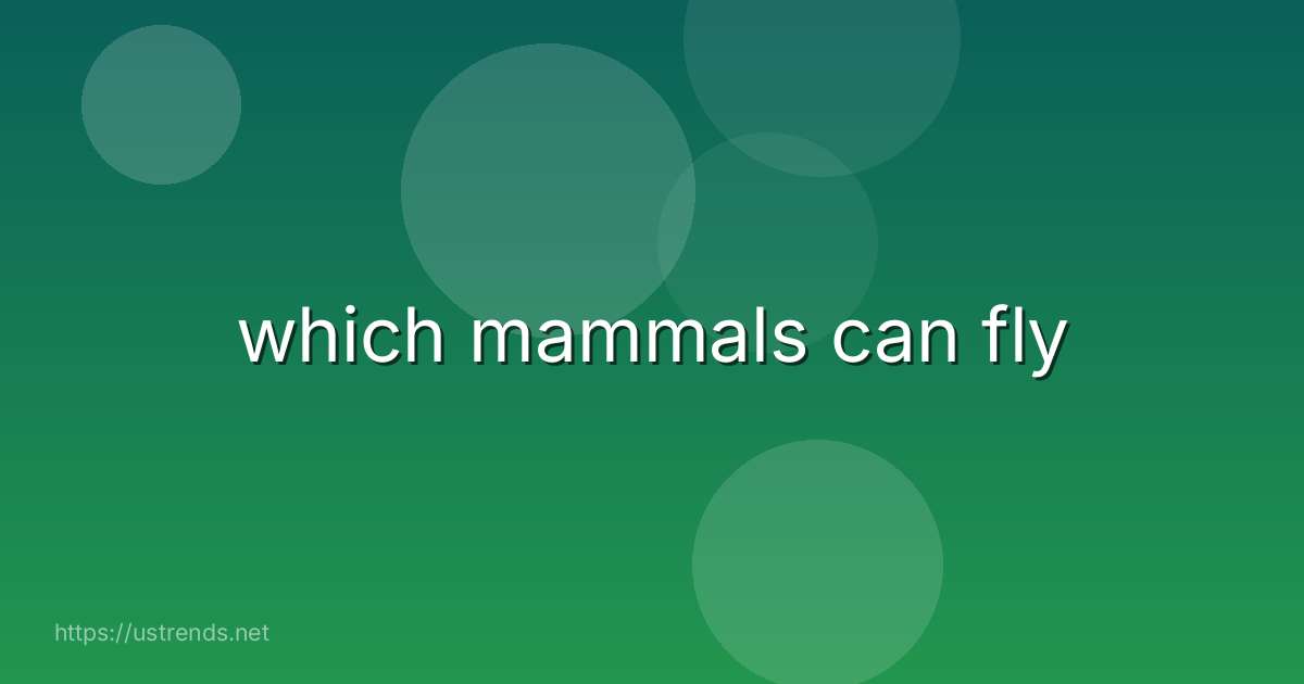 which mammals can fly