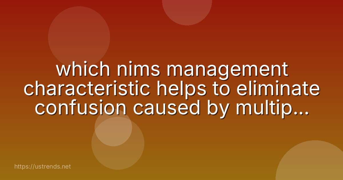 which nims management characteristic helps to eliminate confusion caused by multiple, conflicting directives?