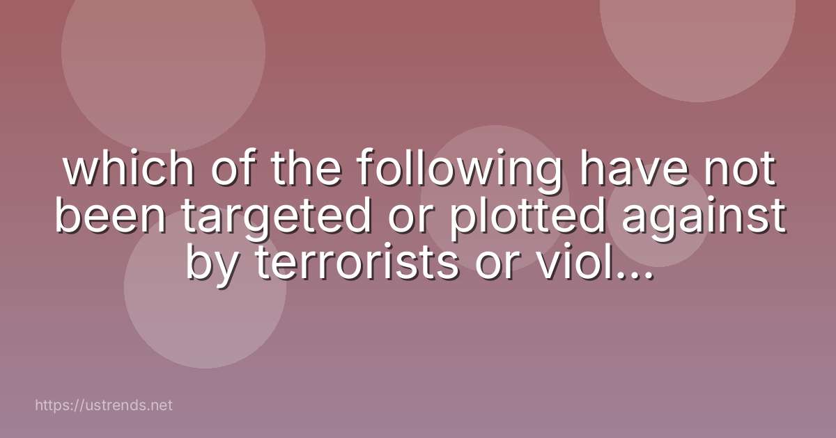 which of the following have not been targeted or plotted against by terrorists or violent individuals?