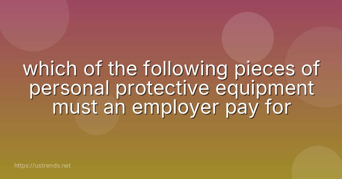 which of the following pieces of personal protective equipment must an employer pay for