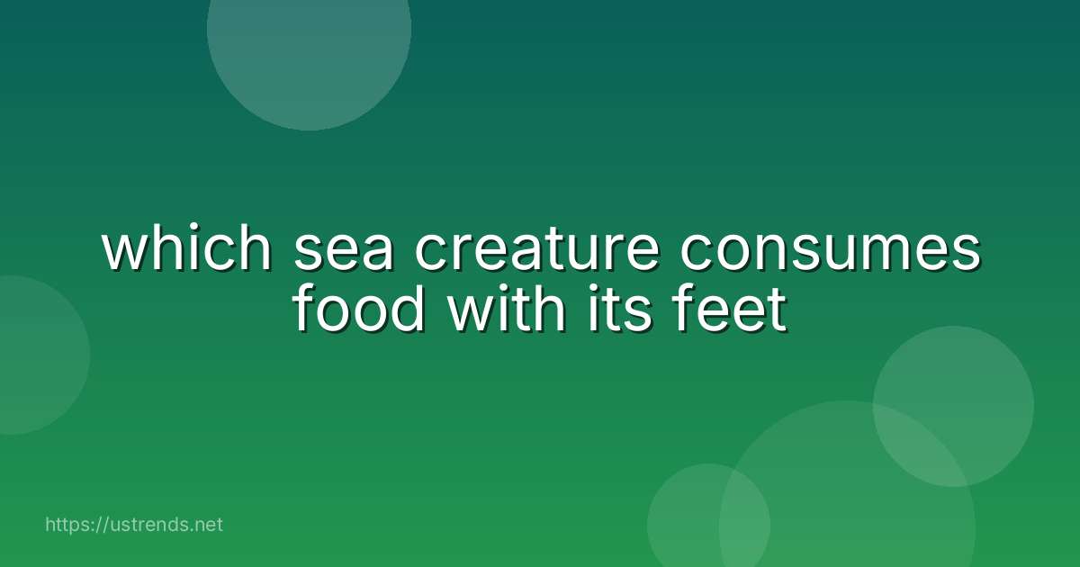 which sea creature consumes food with its feet