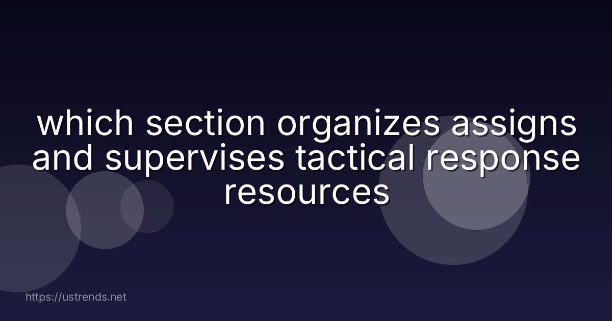 which section organizes assigns and supervises tactical response resources