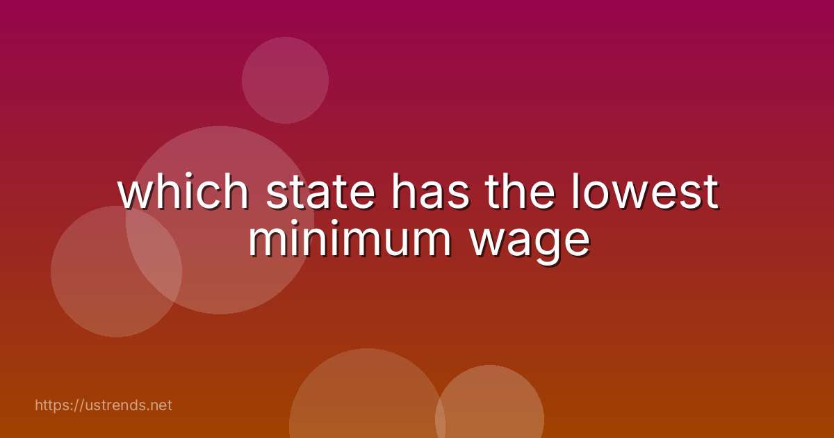 which state has the lowest minimum wage