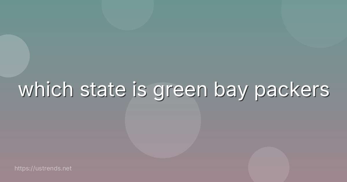 which state is green bay packers