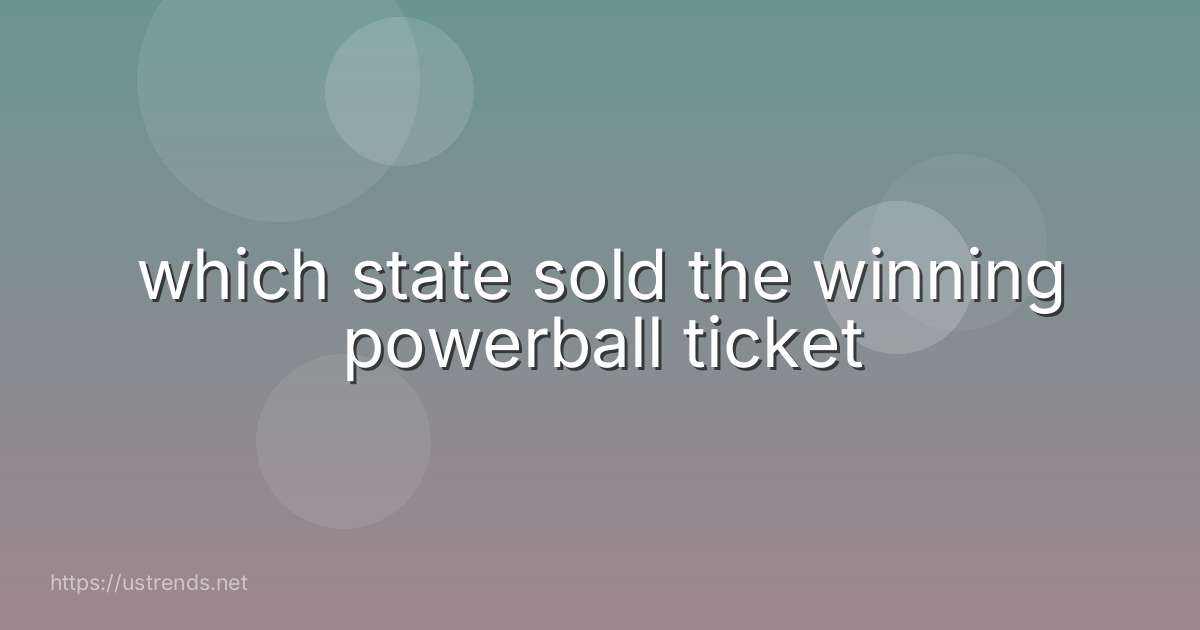 which state sold the winning powerball ticket