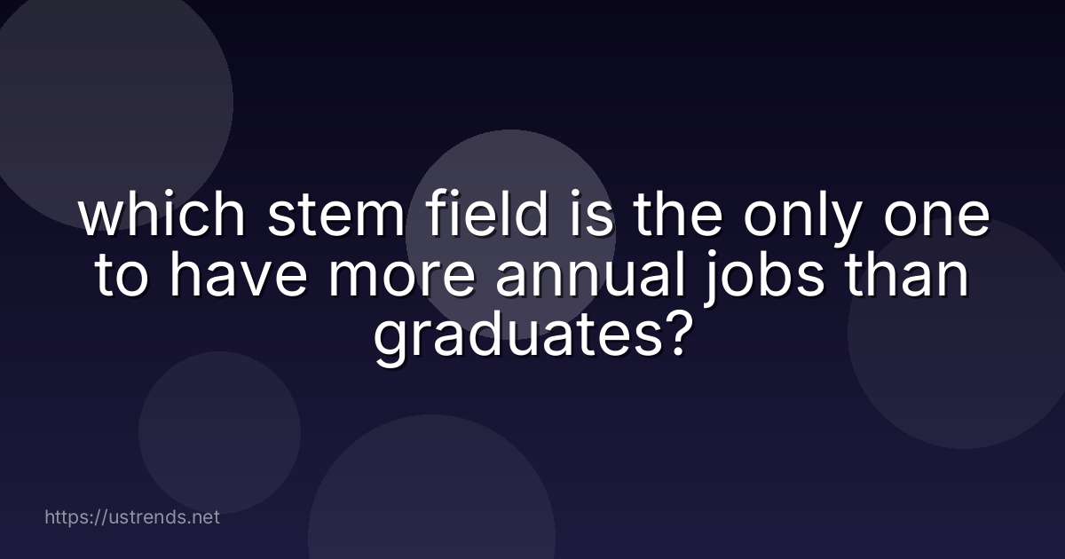 which stem field is the only one to have more annual jobs than graduates?