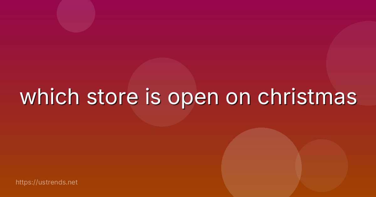 which store is open on christmas