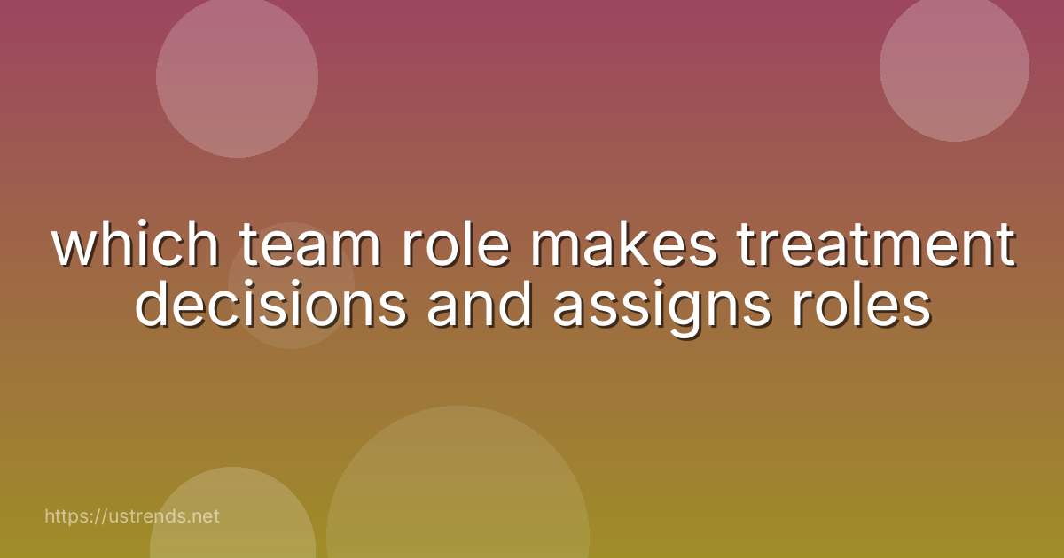 which team role makes treatment decisions and assigns roles