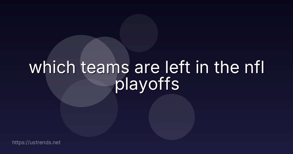 which teams are left in the nfl playoffs